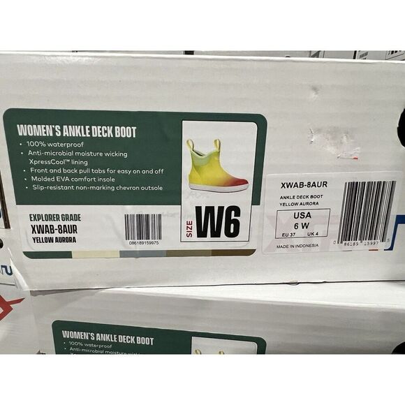 XTRATUF Women's Ankle Deck Boot Yellow Aurora New In Box Size 6 - Picture 8 of 8